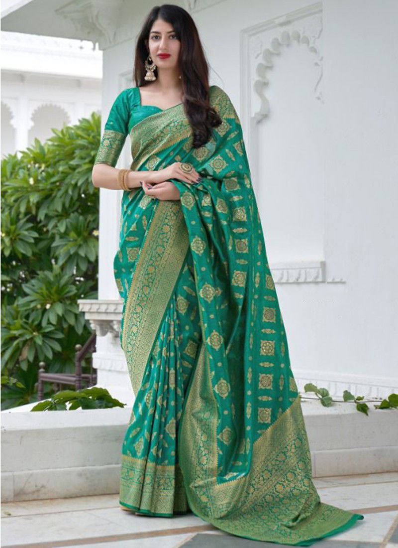 Green Colour Maanshika Silk Manjubaa New Latest Designer Exclusive Ethnic Wear Banarasi Silk Saree Collection 6002